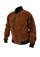 Boy's Aloha Premiere Bradley Cooper Brown Bomber Suede Leather Jacket